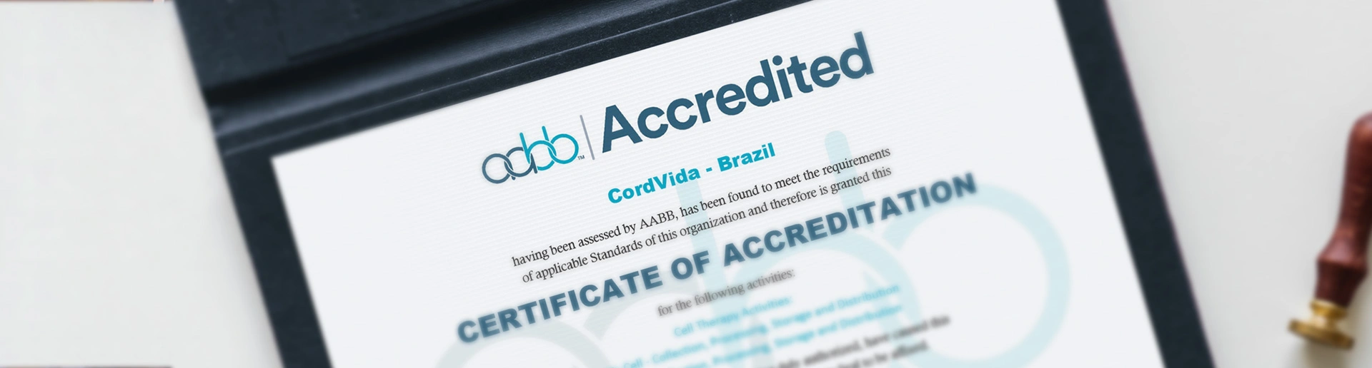 Ilustração de Certificação AABB da CordVida